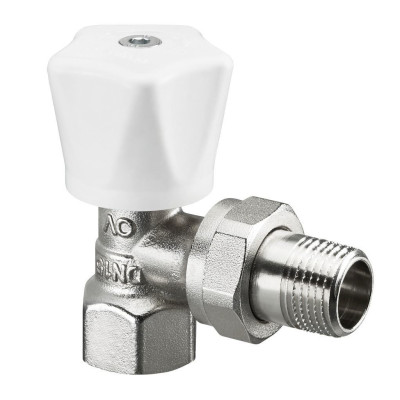Вентиль, серия HR, угловой, DN-20, 3/4", ВН, хромированный, маховик белый Oventrop