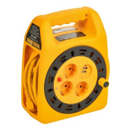 Удлинитель на катушке IEK Industrial 3х15м с заземление УК15 2P+PE 3х1.5кв.мм USBх2 LED термозащита