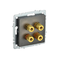 BRITE Аудиорозетка 4-местная РА10-БрТБ темная бронза IEK