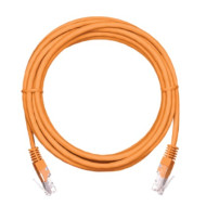 Коммутационный шнур NETLAN U/UTP 4 пары, Кат.5е (Класс D), 100МГц, 2хRJ45/8P8C, T568B, заливной, многожильный, BC (чистая медь), PVC нг(B), оранжевый, 5м, уп-ка 10шт.