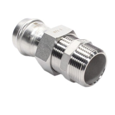 Американка 35-1 1/4", WAAG Heavy Inox, пресс-резьба, нар., сталь нержавеющая