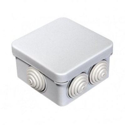 Коробка распаячная Промрукав ОП 70х70х40 IP55 серая 6 вводов безгалогенная (HF)