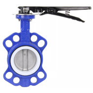 Затвор дисковый поворотный DN.ru WBV3432E-2W-Fb-R Ду500 Ру16 межфланцевый, корпус - углеродистая сталь WCB, диск — нержавеющая сталь 316L, уплотнение - EPDM, с редуктором