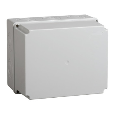 Коробка распаячная КМ41274 для открытой проводки 240х195х165 мм IP55 (RAL7035, кабельные вводы 5 шт) IEK UKO10-240-195-165-K41-55
