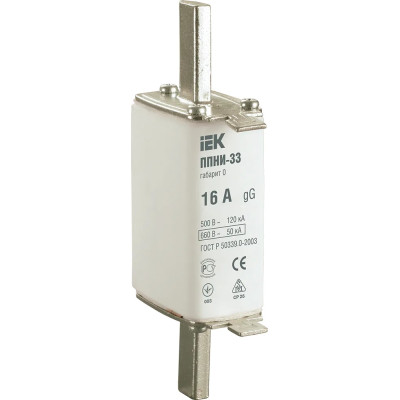 Вставка плавкая IEK ППНИ-33 16А габарит 0