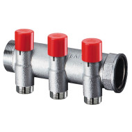 Балансировочный коллектор FAR 1 1/4" 3 отвода евроконус 3/4"