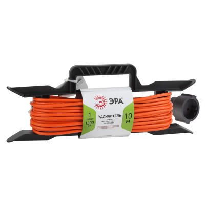 Удлинитель-шнур на рамке Эра 1х10м без заземления 6А IP20 UFx-1-2х0.75-10m ПВС 2х0.75