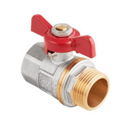 Кран шаровый полнопроходной MVI AquaHit 1/2" вн.-нар., бабочка (БГШ)