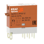 Реле промежуточное КЭАЗ OptiRel G RP46-52-230-8-CO-S/TIL