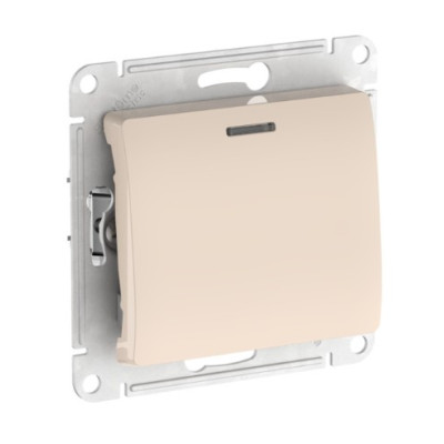 1-клавишный ПЕРЕКЛЮЧАТЕЛЬ Systeme Electric GLOSSA с подсветкой ,сх.6а, 10АХ, быстрозажимные клеммы, БЕЖЕВЫЙ