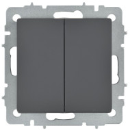 BRITE Выключатель 2-клавишный перекрестный 10А ВС10-2-3-БрГ графит IEK