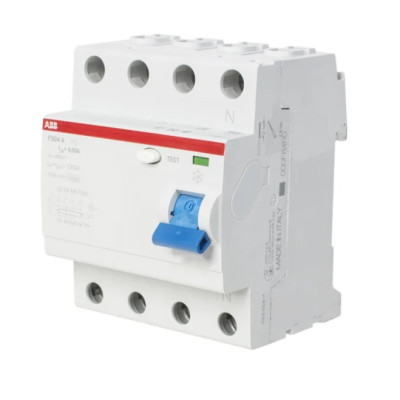 Блок утечки тока 4-полюсный ABB 63A 100mA тип A-S (УЗО) F204 A-S 63/100