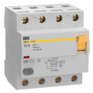 Выключатель дифференциальный (УЗО) IEK KARAT ВД3-63 4P 32А 100мА 6кА тип AC