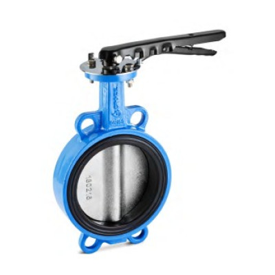 Затвор дисковый поворотный GROSS, DN 80, PN 16, корпус чугун, диск хром. чугун, жаростойкий ЭПДМ, ручка (под отв. фланцы 8 отверстий)