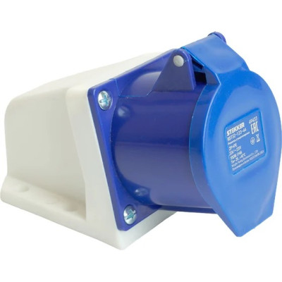 Силовой разъем Stekker RST 2P+PE с крышкой синий RST32-123-44