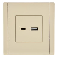 FORTE&PIANO Розетка USB A+C 18Вт FP451 ваниль IEK