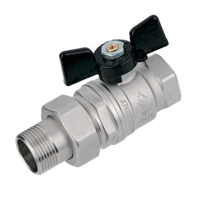 Кран с разъемным соединением НВ 3/4' бабочка Bugatti NEW JERSEY серия 922 полный проход