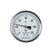 Термометр биметаллический БТ-1-80 120С Дк80 L=100 осевой Экомера