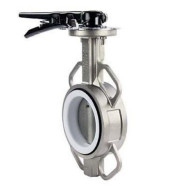 Затвор дисковый поворотный DN.ru WBV3131E-2W-Fb-H Ду50 Ру16, корпус - нержавеющая сталь 304, диск - нержавеющая сталь 304, уплотнение - EPDM, межфланцевый, с рукояткой, с ISO-фланцем F05, квадрат 9х9