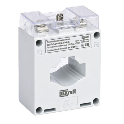 Трансформатор тока Dekraft ТШП-0.66 0.5 250/5 5В.А D30мм