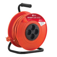 Удлинитель на катушке EKF PROxima Атлант 2.0 4 гнезда 50м без заземления ПВС 2*0,75 6А 1,3кВт