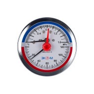 Термоманометр Экомера МД04-63мм 0..1,6МПа 0..120С G1\4 с переходником на G1\2 Осевой