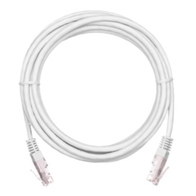 Коммутационный шнур NETLAN U/UTP 4 пары, Кат.5е (Класс D), 100МГц, 2хRJ45/8P8C, T568B, заливной, многожильный, BC (чистая медь), PVC нг(B), белый, 3м, уп-ка 10шт.