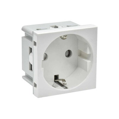 PRIMER РКС-20-30-П-К Розетка с заземляющим контактом защитной шторкой и винтовым зажимом (2 модуля) белая IEK