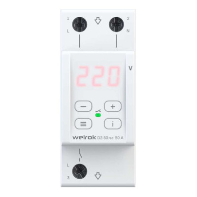 Реле напряжения Welrok D2-50 red