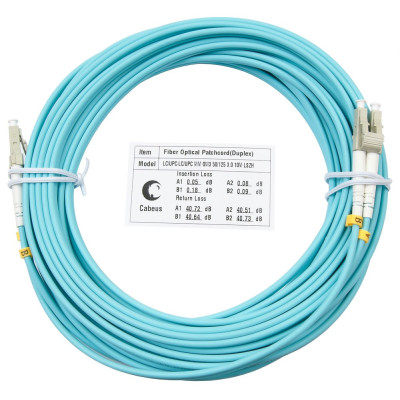 Оптический патч-корд LC-LC Cabeus FOP-50-LC-LC-25m 50/125 (ОМ3) 25 метров