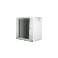 Шкаф настенный 6U Netko серия WM (600х450х368), передняя дверь стекло, собранный, серый