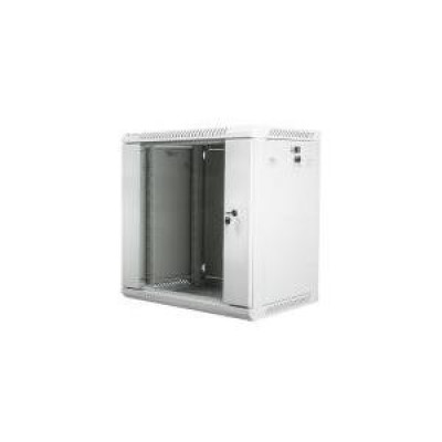 Шкаф настенный 6U Netko серия WM (600х450х368), передняя дверь стекло, собранный, серый