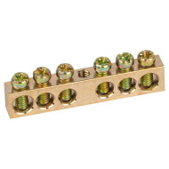 Шина ЭРА NO-122-13 PEN земля-ноль 6х9мм 6/1 латунная с креплениями по центру