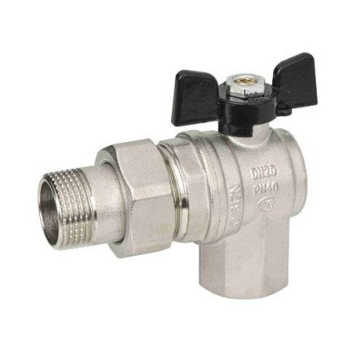 Кран Bugatti с разъемным соединением угловой НВ 1/2' бабочка OREGON серия 594 полный проход