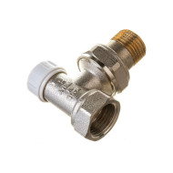 Вентиль обратный угловой НВ 1/2" Uni-fitt с разъёмным соединением, никелированный