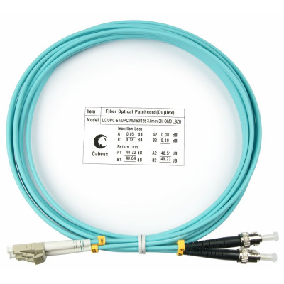 Оптический патч-корд LC-ST Cabeus FOP-50-LC-ST-3m 50/125 (ОМ3) 3 метра