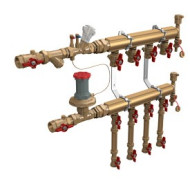 Узел коллекторный Giacomini отопления этажный, подключение тип B2 1" x 3/4" / 4 (DN40)