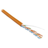 Кабель витая пара Hyperline UUTP4-C5E-P24-IN-LSZH-OR-100 (100 м) неэкранированная U/UTP, категория 5e, 4 пары (24 AWG), многожильный (patсh), LSZH, нг(А)-HF, -20°C–+75°C, оранжевый