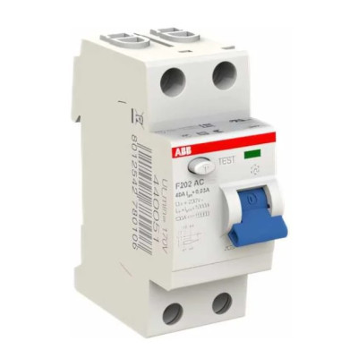 Выключатель дифференциального тока ABB F202 40А 30мА тип AC
