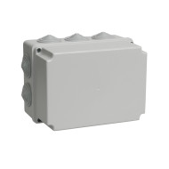 Коробка распаячная КМ41246 для открытой проводки 190х140х120 мм IP55 (RAL7035, 10 гермовводов) IEK UKO10-190-140-120-K41-55
