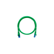 Коммутационный шнур NIKOMAX U/UTP 4 пары, Кат.6 (Класс E), 250МГц, 2хRJ45/8P8C, T568B, заливной, с защитой защелки, многожильный, BC (чистая медь), 24AWG (7х0,205мм), LSZH нг(А)-HFLTx, зеленый, 2м