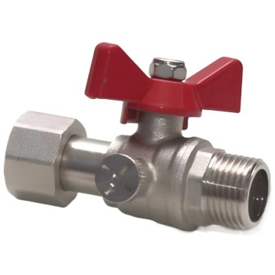 Шаровой кран MVI латунный НР-ВР ручка-бабочка для манометра