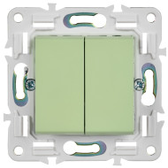 SKANDY Выключатель 2-клавишный перекрестный 10А SK-V06G мятный IEK