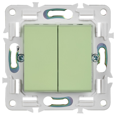 SKANDY Выключатель 2-клавишный перекрестный 10А SK-V06G мятный IEK