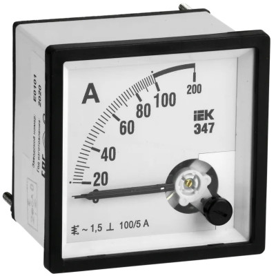 Амперметр IEK Э47 72х72мм 100/5А кл. точн. 1.5 IPA10-6-0100-E