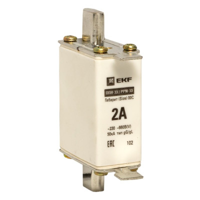 Вставка плавкая EKF PROxima ППН-33 100/2А габарит 00C