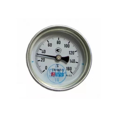 Термометр биметалл ТБ63 160С Дк63 L=80 G1/2" осев Метер