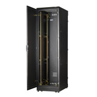 Напольный шкаф 19", 42U, промышленный, цельнометаллические двери, степень защиты IP54, Ш600хВ2070хГ800мм, черный