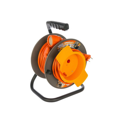 Удлинитель на катушке 1х30м без заземл. 10А IP44 У10-028 термо ПВС 2х0.75 вын. роз. UNIVersal 9633262