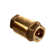 Обратный пружинный муфтовый клапан с затвором из латуни. ВР 1" Жёлтый.